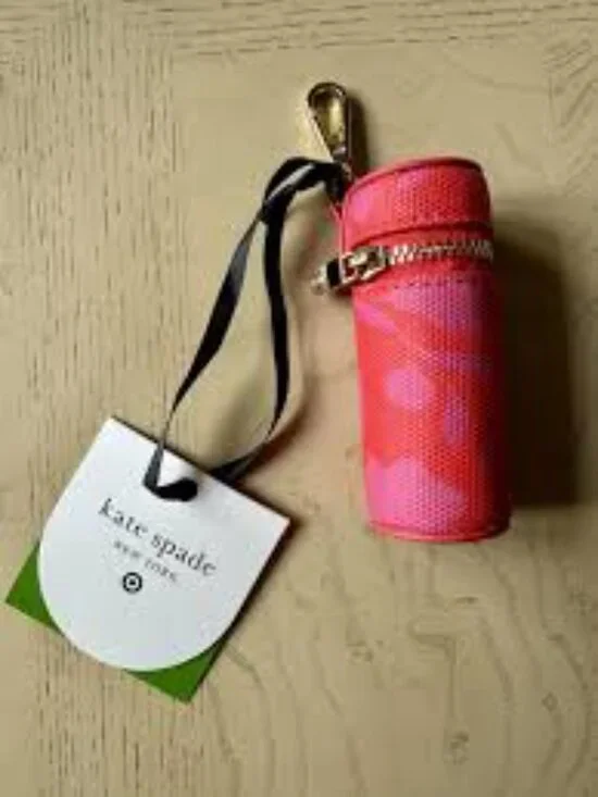 NWT KATE STAPE LIPSTICK HOLDER/BAG CHARM RED AND PINK - Picture 5 of 6